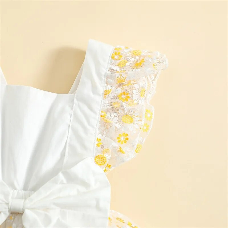 Újszülött csecsemő lány ruha Sifon Romper Tüll masni Virágos tutu ruhák lányoknak Nyári hercegnős ruhák lányoknak