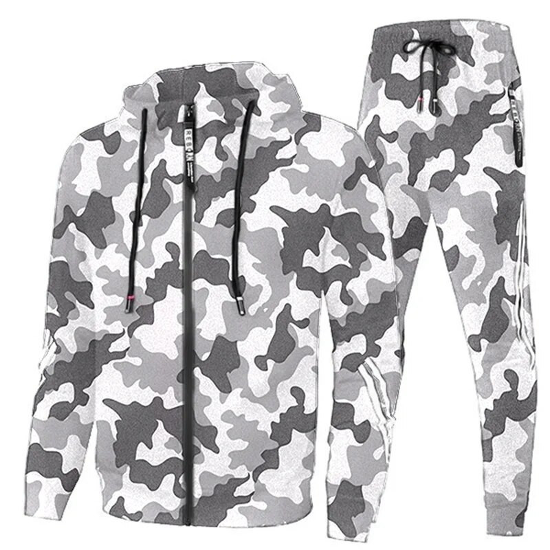 Ανδρικό casual αθλητικό κοστούμι δύο τεμαχίων Φαρδιά εφαρμογή με κουκούλα Ζακέτα πουλόβερ δύο τεμαχίων Φθινοπωρινό αθλητικό μπουφάν παντελόνι τζόκινγκ