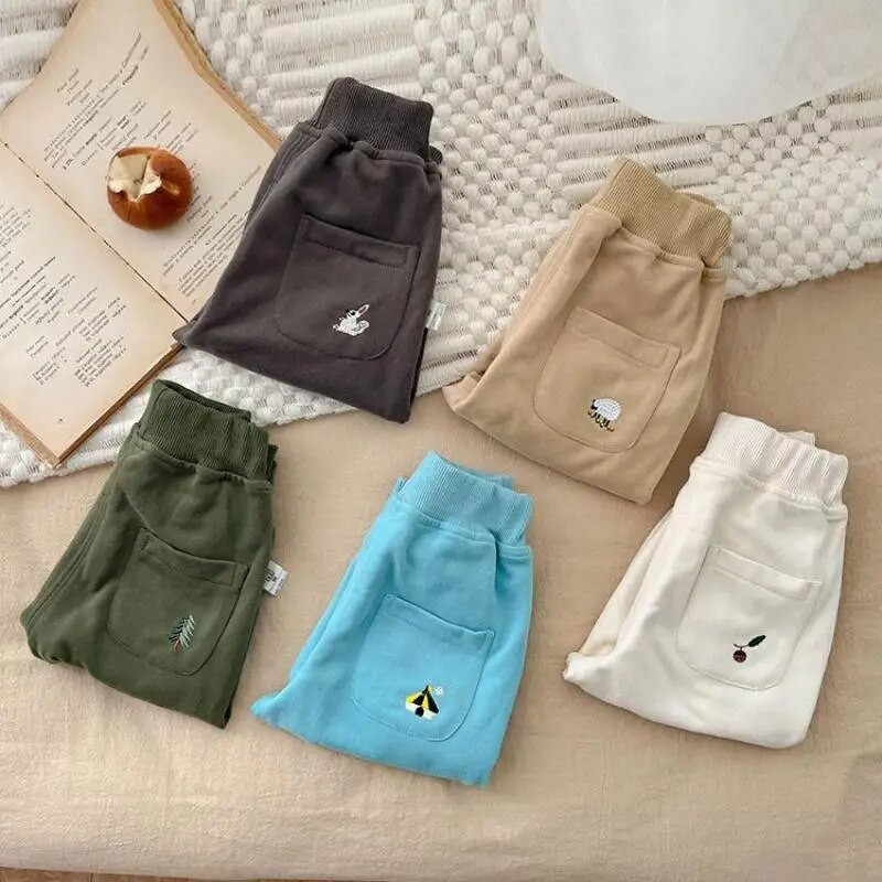 Φθινόπωρο Χειμώνας Παιδικό Κέντημα Μόδα Φούτερ Κορίτσι Βρεφικό Βαμβακερό Casual Παντελόνι Αγόρι Βρεφικό Μασίφ Χοντρό Παντελόνι Παιδικά Στολές