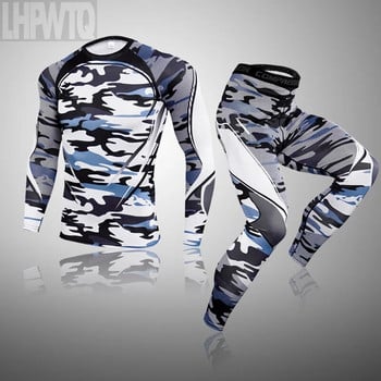 Ανδρική φόρμα τζόκινγκ Compression Χειμερινά θερμικά εσώρουχα Αθλητικά κοστούμια Ζεστή ανδρική φόρμα rash guard MMA Ένδυση φόρμα 3XL