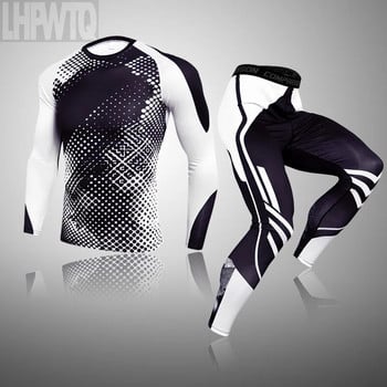 Ανδρική φόρμα τζόκινγκ Compression Χειμερινά θερμικά εσώρουχα Αθλητικά κοστούμια Ζεστή ανδρική φόρμα rash guard MMA Ένδυση φόρμα 3XL