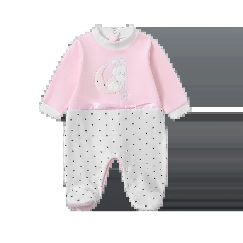 2023 Φθινόπωρο Νέα Υψηλής Ποιότητας Velvet New Born Baby Romper Girl Casual Lovable Footies Jumpsuit Rompers Βρεφικά ρούχα 0-12m