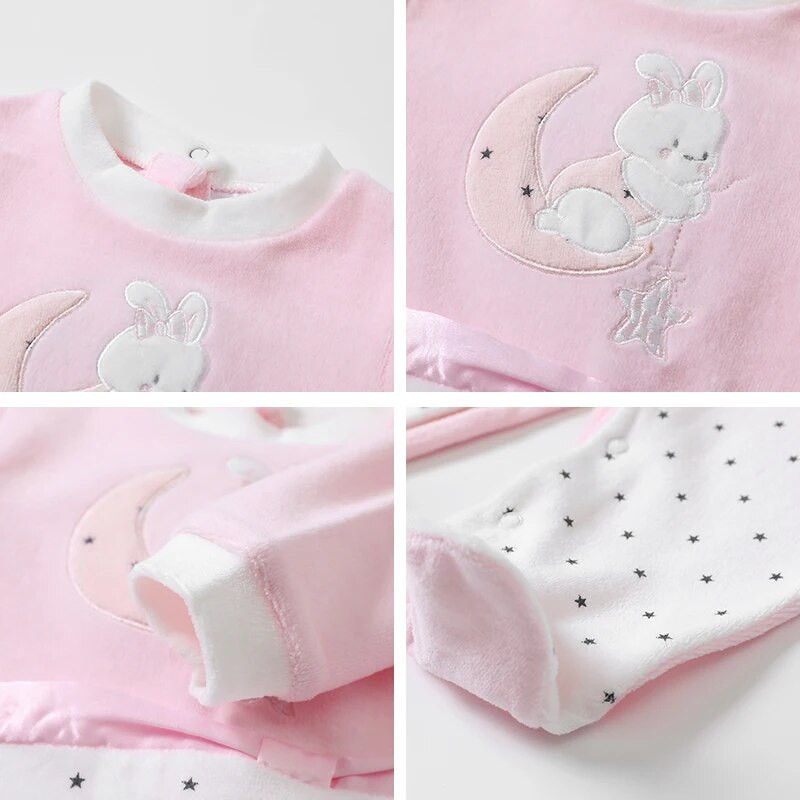 2023 Φθινόπωρο Νέα Υψηλής Ποιότητας Velvet New Born Baby Romper Girl Casual Lovable Footies Jumpsuit Rompers Βρεφικά ρούχα 0-12m