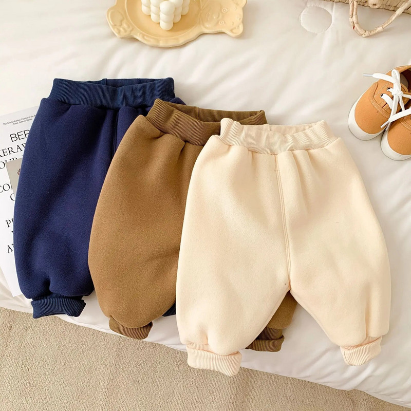 Φθινοπωρινό, Χειμώνα, μωρό, συμπαγές φλις, παχύ παντελόνι για κορίτσια, Παιδιά συν βελούδινο ζεστό παντελόνι μόδας, παιδικό αγόρι, βαμβακερό καθημερινό παντελόνι