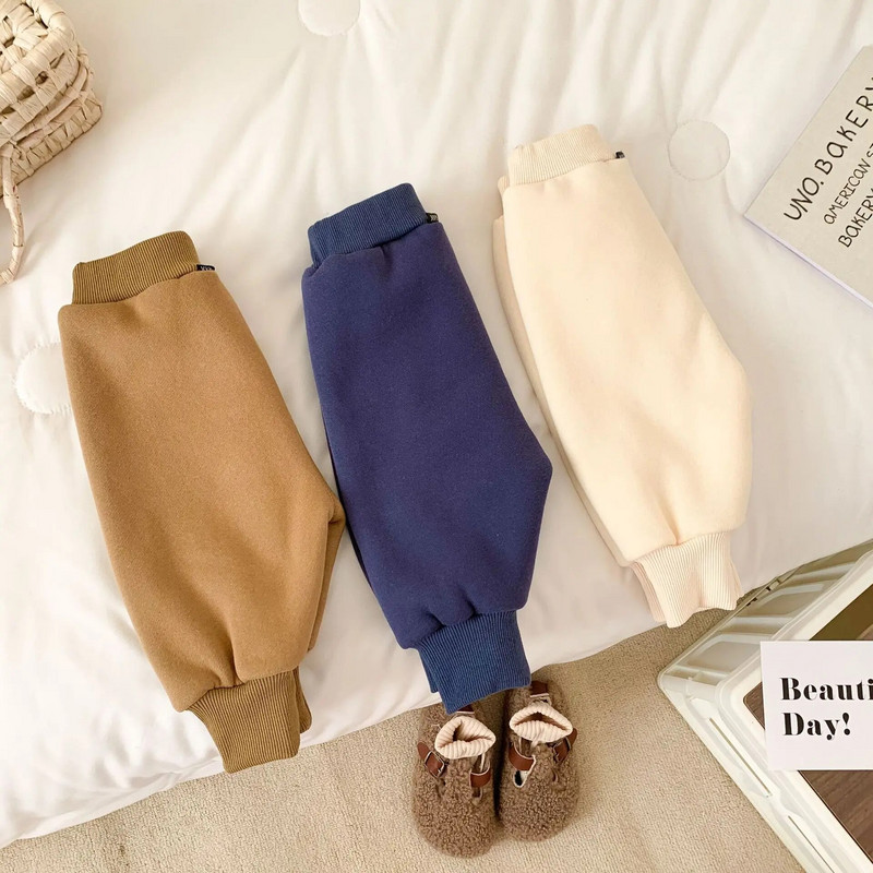 Φθινοπωρινό, Χειμώνα, μωρό, συμπαγές φλις, παχύ παντελόνι για κορίτσια, Παιδιά συν βελούδινο ζεστό παντελόνι μόδας, παιδικό αγόρι, βαμβακερό καθημερινό παντελόνι