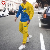 Ουκρανία Ρούχα Ανδρική φόρμα T-shirt Παντελόνι Μεγάλο Casual Trend Γυναικεία Αθλητικά Κοστούμια Ουκρανικού στυλ Σουίτες