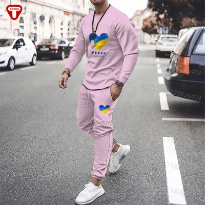 Ουκρανία Ρούχα Ανδρική φόρμα T-shirt Παντελόνι Μεγάλο Casual Trend Γυναικεία Αθλητικά Κοστούμια Ουκρανικού στυλ Σουίτες