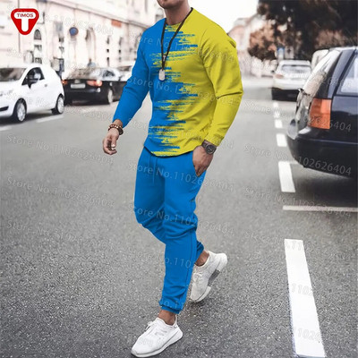 Ουκρανία Ρούχα Ανδρική φόρμα T-shirt Παντελόνι Μεγάλο Casual Trend Γυναικεία Αθλητικά Κοστούμια Ουκρανικού στυλ Σουίτες