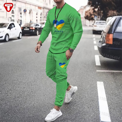 Ουκρανία Ρούχα Ανδρική φόρμα T-shirt Παντελόνι Μεγάλο Casual Trend Γυναικεία Αθλητικά Κοστούμια Ουκρανικού στυλ Σουίτες