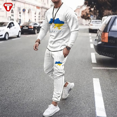 Ουκρανία Ρούχα Ανδρική φόρμα T-shirt Παντελόνι Μεγάλο Casual Trend Γυναικεία Αθλητικά Κοστούμια Ουκρανικού στυλ Σουίτες