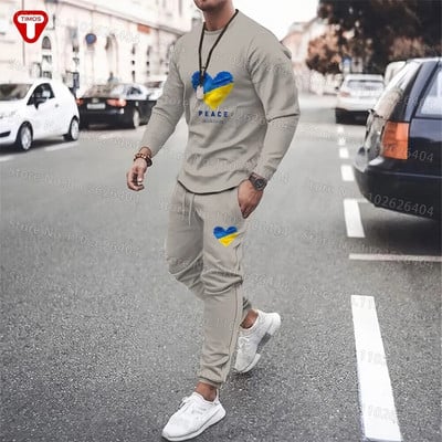 Ουκρανία Ρούχα Ανδρική φόρμα T-shirt Παντελόνι Μεγάλο Casual Trend Γυναικεία Αθλητικά Κοστούμια Ουκρανικού στυλ Σουίτες