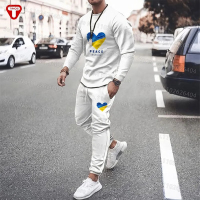 Ουκρανία Ρούχα Ανδρική φόρμα T-shirt Παντελόνι Μεγάλο Casual Trend Γυναικεία Αθλητικά Κοστούμια Ουκρανικού στυλ Σουίτες