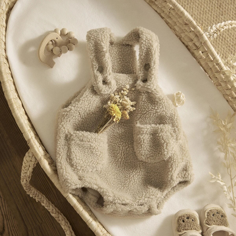 Ma&Baby 0-18M újszülött csecsemő kisfiú lány nadrág meleg plüss overál őszi tavasz baba kombiné aranyos ruha