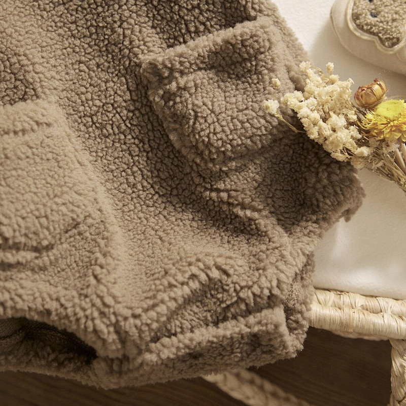 Ma&Baby 0-18M újszülött csecsemő kisfiú lány nadrág meleg plüss overál őszi tavasz baba kombiné aranyos ruha