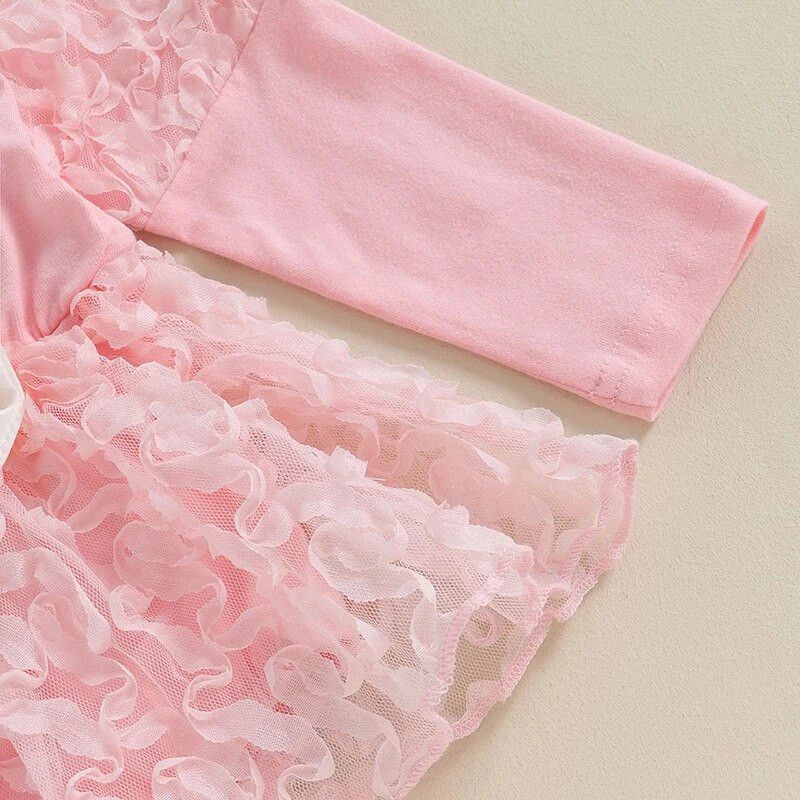 0-24M Lány csecsemő ruha Újszülött Puff hosszú ujjú tüll szoknya Body Party Princess tipegő ruhák