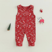 ma&baby 0-24M Χριστουγεννιάτικα Νεογέννητα Βρέφη Αγόρια Κορίτσια Κόκκινη Ολόσωμη φόρμα μελόψωμο Άντρας τύπωμα Romper Χριστουγεννιάτικες στολές για νήπια D05