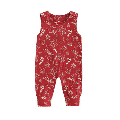 ma&baby 0-24M Χριστουγεννιάτικα Νεογέννητα Βρέφη Αγόρια Κορίτσια Κόκκινη Ολόσωμη φόρμα μελόψωμο Άντρας τύπωμα Romper Χριστουγεννιάτικες στολές για νήπια D05