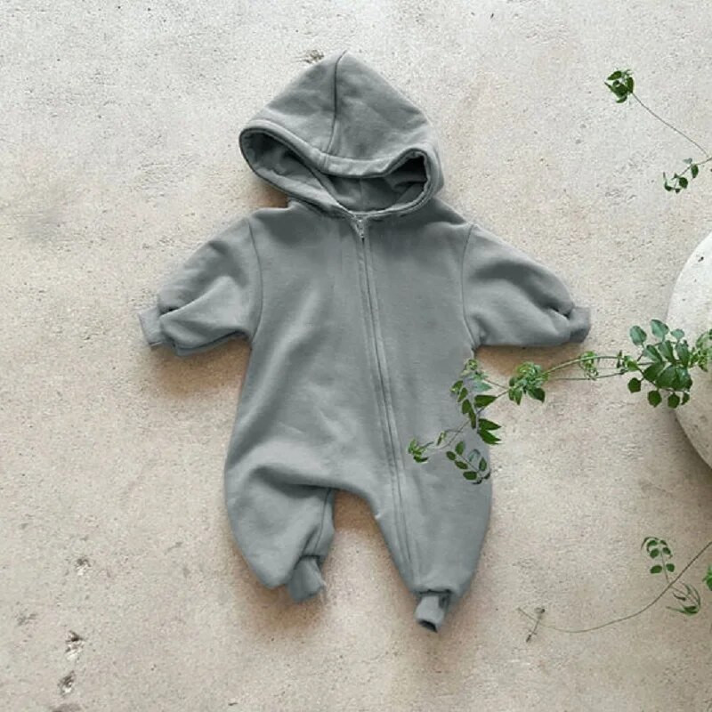 Baba zsebes kapucnis cipzáras jumpsuit újszülött ruhák 2022 Baby Boy kényelmes kapucnis nadrág cipzáras lányok hegymászó ruhák jumpsuit