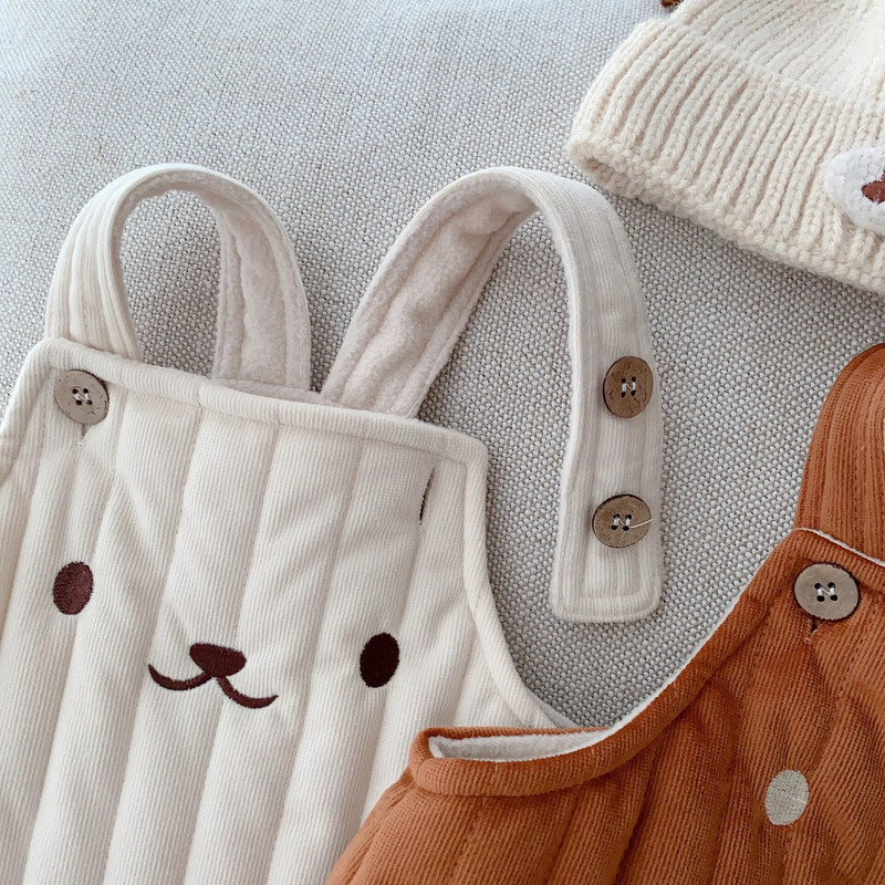 Csecsemő baba téli meleg pántos nadrág belső rétege 0-2 éves korig, újszülött gyerekek bélelt kombinéihoz – hangolja össze az örömcsomagot!