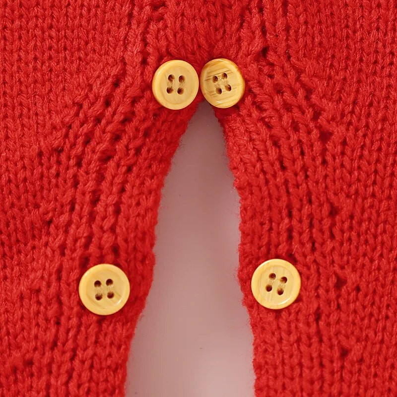 Karácsonyi rénszarvas mintás Újszülött fiúk és lányok tavaszi és őszi nadrágok kötöttáru akril hosszú ujjú csecsemő jumpsuit Body