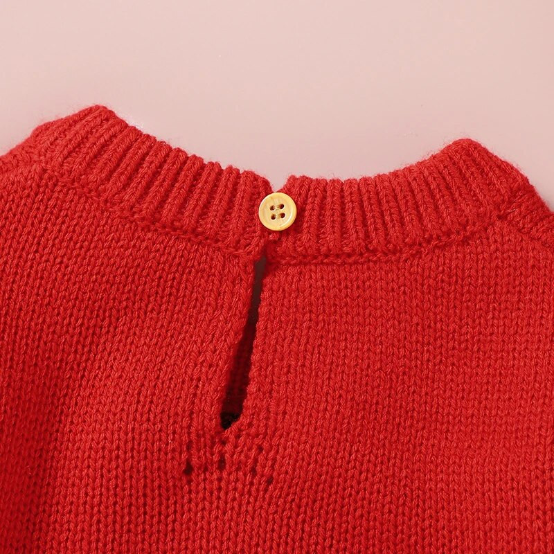 Karácsonyi rénszarvas mintás Újszülött fiúk és lányok tavaszi és őszi nadrágok kötöttáru akril hosszú ujjú csecsemő jumpsuit Body