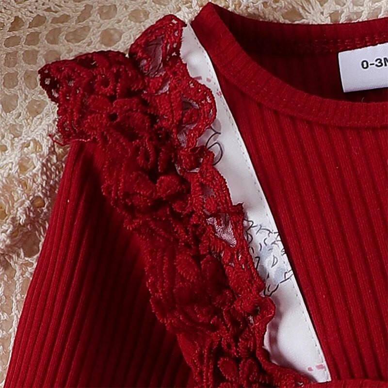 Karácsonyi baba póló újszülött csecsemő baba kötött fodros hosszú ujjú masnis jumpsuit kockás nyomtatott karácsonyi jelmezek