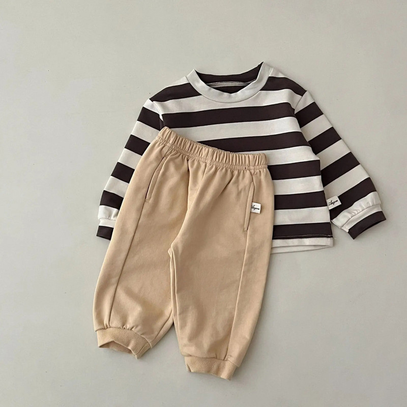 Új őszi téli fiú baba retro melegítőnadrág divat lány gyerekeknek bő, alkalmi ceruzanadrág csecsemő pamut tömör egyszerű nadrág