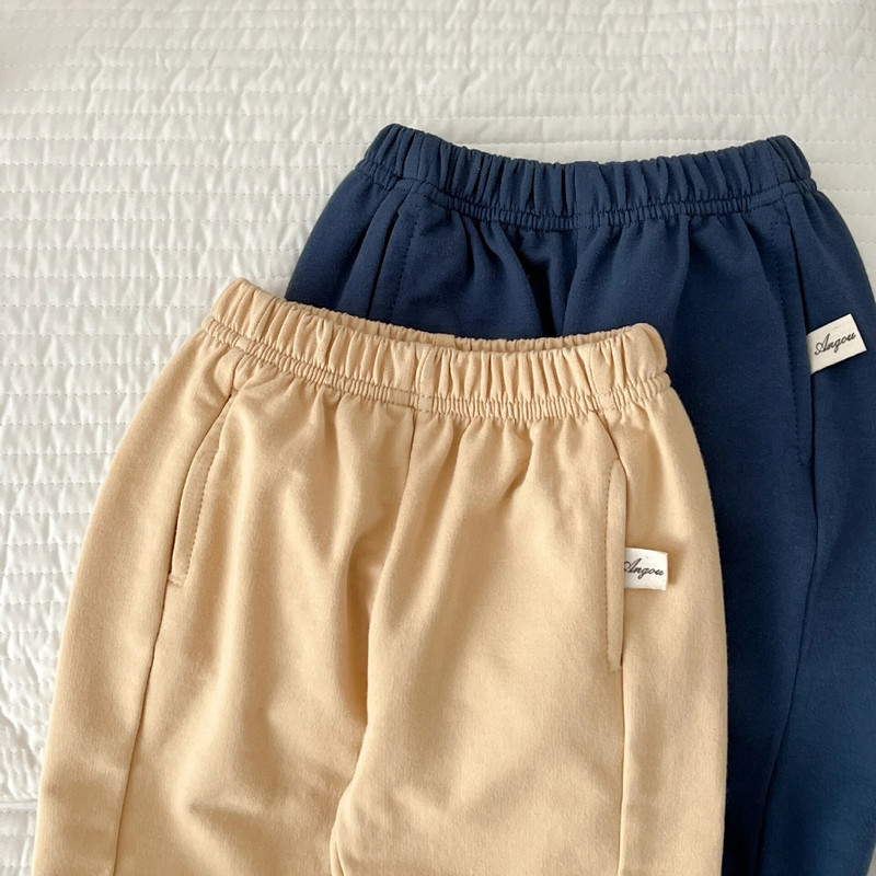 Új őszi téli fiú baba retro melegítőnadrág divat lány gyerekeknek bő, alkalmi ceruzanadrág csecsemő pamut tömör egyszerű nadrág