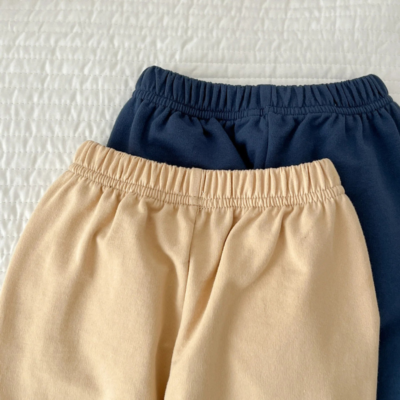 Új őszi téli fiú baba retro melegítőnadrág divat lány gyerekeknek bő, alkalmi ceruzanadrág csecsemő pamut tömör egyszerű nadrág