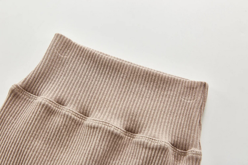 2023 ősz, új pamut baba lányok leggings cukorka színek bordás baba nadrág gyerekek magas derekú legging gyerekeknek