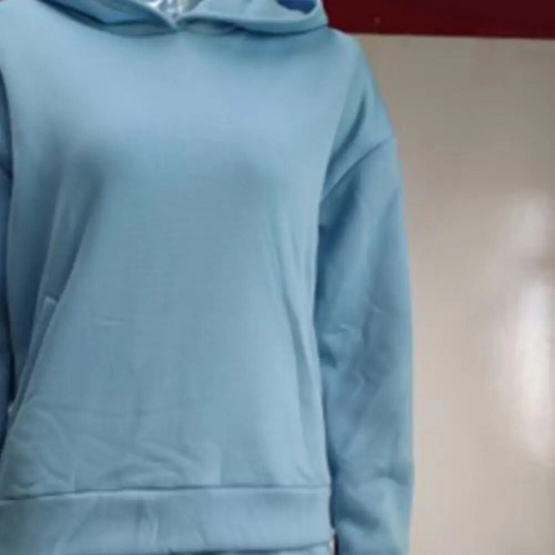 Női tréningruha tömör kapucnis sportruhák őszi meleg kapucnis kapucnis Alkalmi hosszú ujjú pulóverek és nadrágok Polár kétrészes készletek