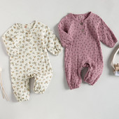 Sweety Newborn Βρεφικά Βρεφικά Κορίτσια Floral Ολόσωμη φόρμα μαλακή μακρυμάνικη μπλούζα φόρμα για νήπια για κορίτσια Φθινοπωρινά ανοιξιάτικα ρούχα 0-18 εκατ.