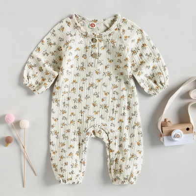 Sweety Newborn Βρεφικά Βρεφικά Κορίτσια Floral Ολόσωμη φόρμα μαλακή μακρυμάνικη μπλούζα φόρμα για νήπια για κορίτσια Φθινοπωρινά ανοιξιάτικα ρούχα 0-18 εκατ.