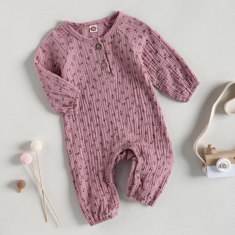 Édes újszülött csecsemő lányoknak virágos kombiné puha, hosszú ujjú, nadrágos kombikok tipegő lányoknak őszi tavaszi ruhák 0-18M