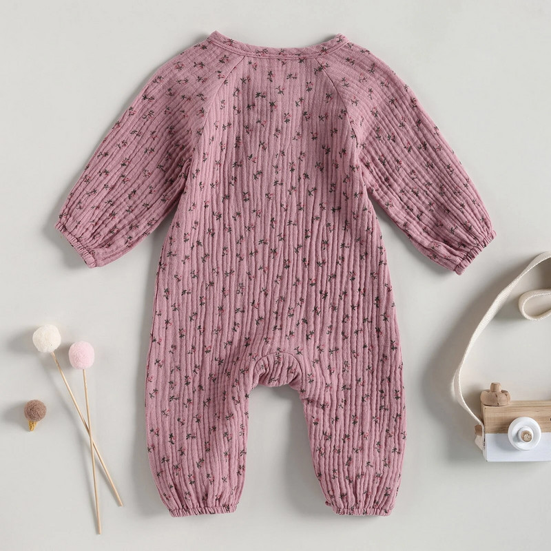 Édes újszülött csecsemő lányoknak virágos kombiné puha, hosszú ujjú, nadrágos kombikok tipegő lányoknak őszi tavaszi ruhák 0-18M