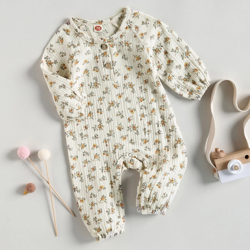 Édes újszülött csecsemő lányoknak virágos kombiné puha, hosszú ujjú, nadrágos kombikok tipegő lányoknak őszi tavaszi ruhák 0-18M