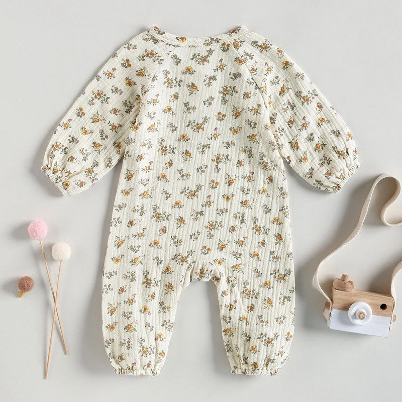 Édes újszülött csecsemő lányoknak virágos kombiné puha, hosszú ujjú, nadrágos kombikok tipegő lányoknak őszi tavaszi ruhák 0-18M