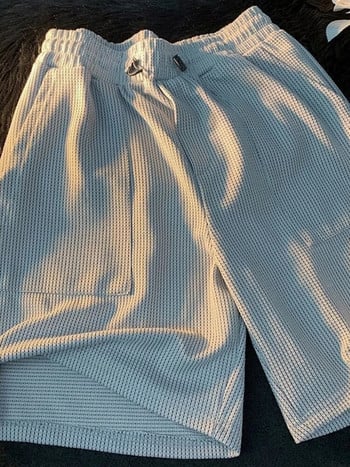 Καλοκαιρινό ανδρικό αθλητικό κοστούμι μεγάλου μεγέθους αναπνεύσιμο casual ντύσιμο Wild High Street Chic ψεύτικο, καθημερινό μπλουζάκι δύο τεμαχίων + απλό σορτς