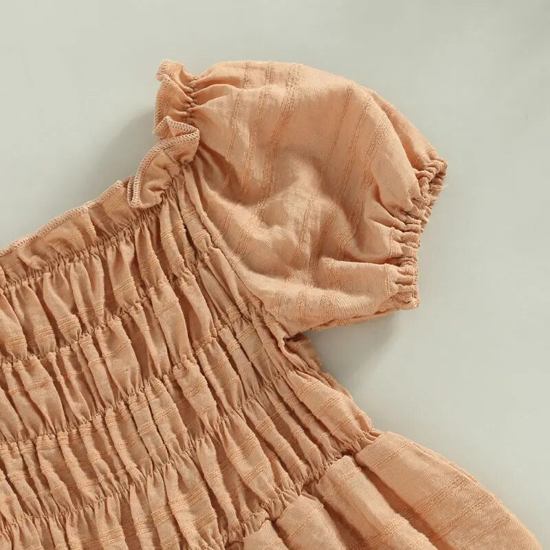 Nyári baba lány nadrágos kombóruhák rövid ujjú, fodros szegélyű, redős nadrág fejpánt készlettel