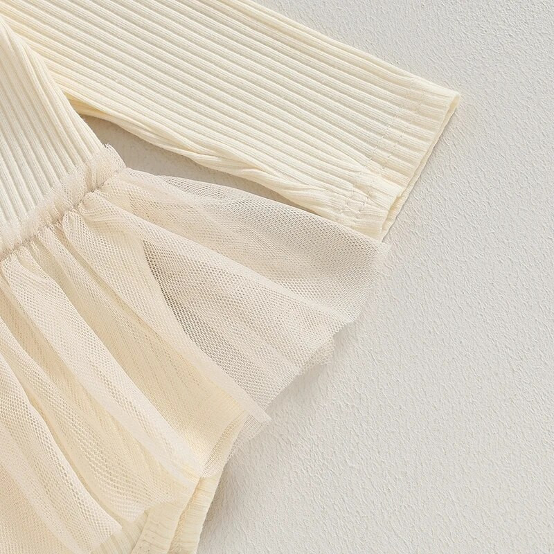 Kislányok hálós pólóruha Aranyos medve hosszú ujjú kombinékok újszülötteknek játszóruhák Őszi kisgyermek ruhák ruhák