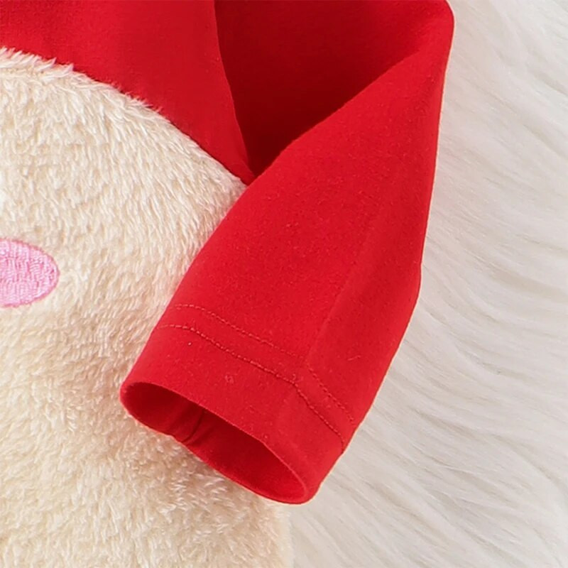 Baby Christmas Romper klasszikus rénszarvas hímzés hosszú ujjú plüss body újszülött játszóruha