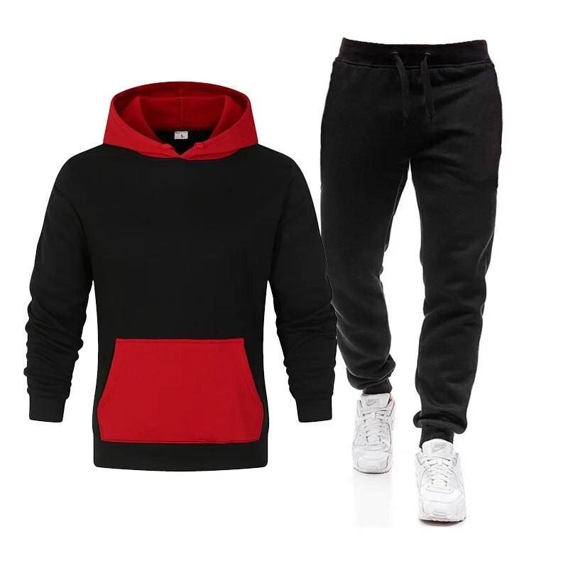 Férfi pulóver szett, kapucnis pulóver és melegítőnadrág, kiváló minőségű férfi szabadtéri, alkalmi sport kocogó ruha tornatermi hosszú ujjú futóruha S-4XL