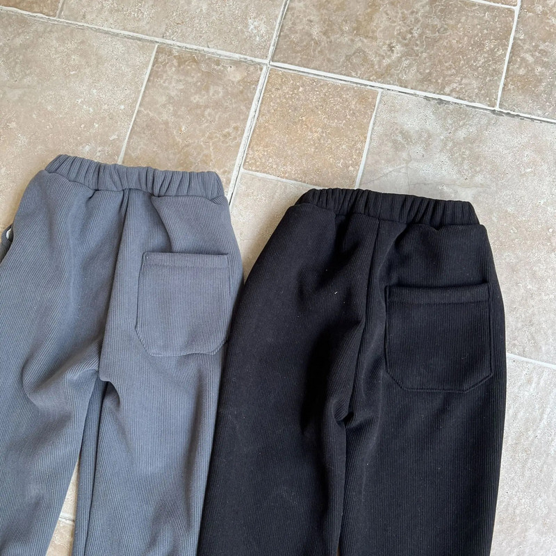 Őszi tél plusz bársony vastag kordbársony alkalmi nadrágok fiú lány gyerekek tömör meleg bő nadrágok baba zsebek divatos nadrágok