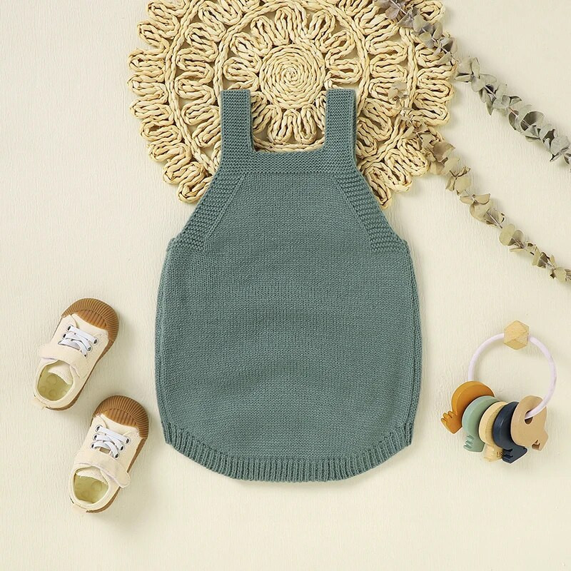 Baba Body Kötött Újszülött Lány Fiú Jumpsuit ruhák Ujjatlan felsők Nyári Csecsemő Tipegő Ruházat 0-18M Overall Aranyos Gomba