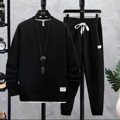 2023 Νέα ανδρική αθλητική φόρμα 2 τεμαχίων Waffle Hoodie Φούτερ Σετ αθλητικού τζόκινγκ με ανοιξιάτικη τσέπη, φθινοπωρινή casual αθλητική φόρμα