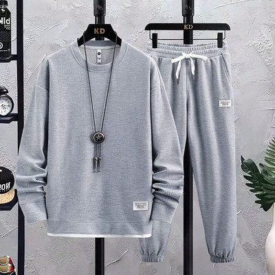 2023 Νέα ανδρική αθλητική φόρμα 2 τεμαχίων Waffle Hoodie Φούτερ Σετ αθλητικού τζόκινγκ με ανοιξιάτικη τσέπη, φθινοπωρινή casual αθλητική φόρμα