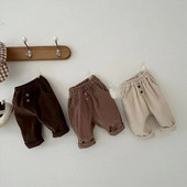 Autumn Ins Kids Retro Sports Casual Παντελόνι με φαρδύ πόδι Αγόρι Βρεφικό συμπαγές απλό βαμβακερό παντελόνι κορίτσι Παιδικό παντελόνι μόδας παντός τύπου