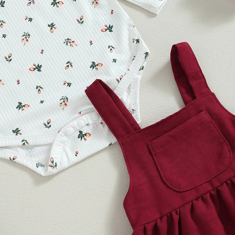 Karácsonyi ruhák ruhák baba lányoknak 2 db őszi hosszú ujjú virágos nadrág + szoknya szett újszülöttnek