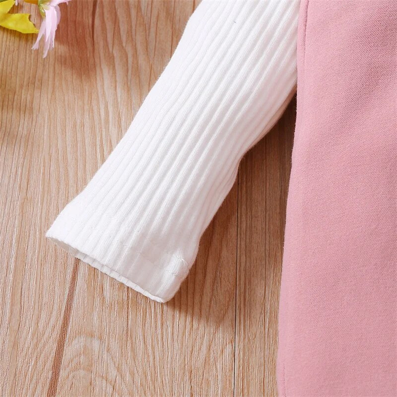 Baby Girls Outfit Sweet Style hosszú ujjú nadrág + elülső zsebes szoknya + fejfedő szett csecsemő lány öltöny