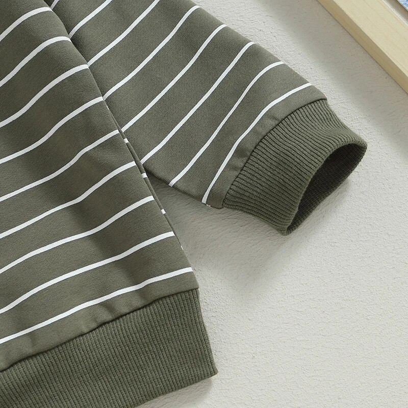 0-36 hónapos csecsemő fiú őszi ruhák csíkos mintás hosszú ujjú pulóver felsők tömör nadrág szett 2db-os ruha kisfiúknak